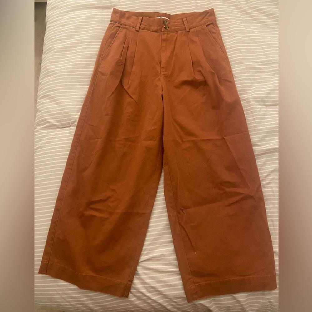 Madewell high rise pleated wide leg pants